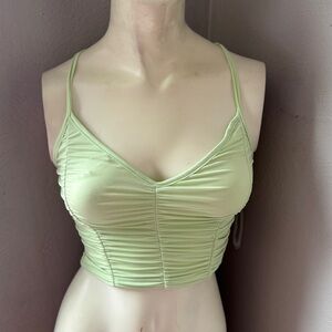 Blue Blush cropped top spaghetti strap light green size small